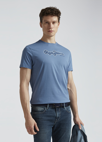 Blue Graphic Print Short Sleeve T-shirt