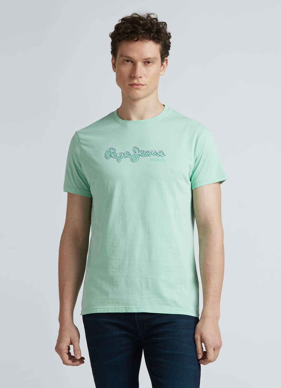 Green Graphic Print Short Sleeve T-shirt, , large image number 1