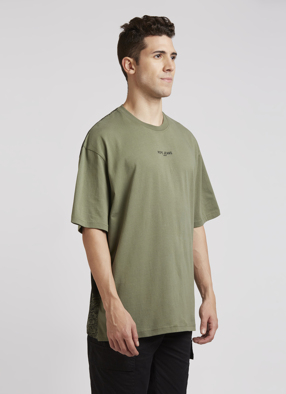 Green Back Print Short Sleeve Oversized T-shirt, , large image number 3