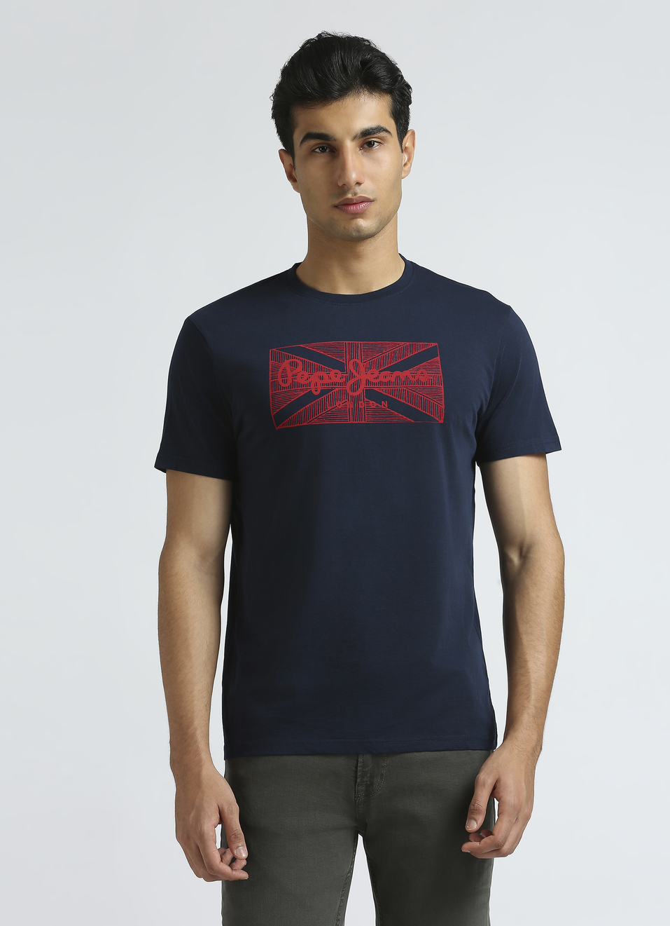 Navy Graphic Print Short Sleeve T-shirt, , large image number 1