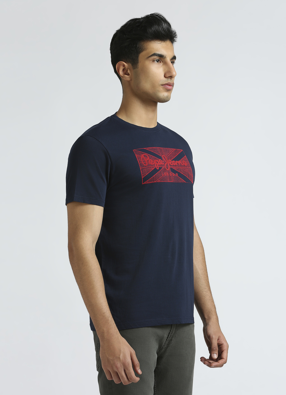 Navy Graphic Print Short Sleeve T-shirt, , large image number 3
