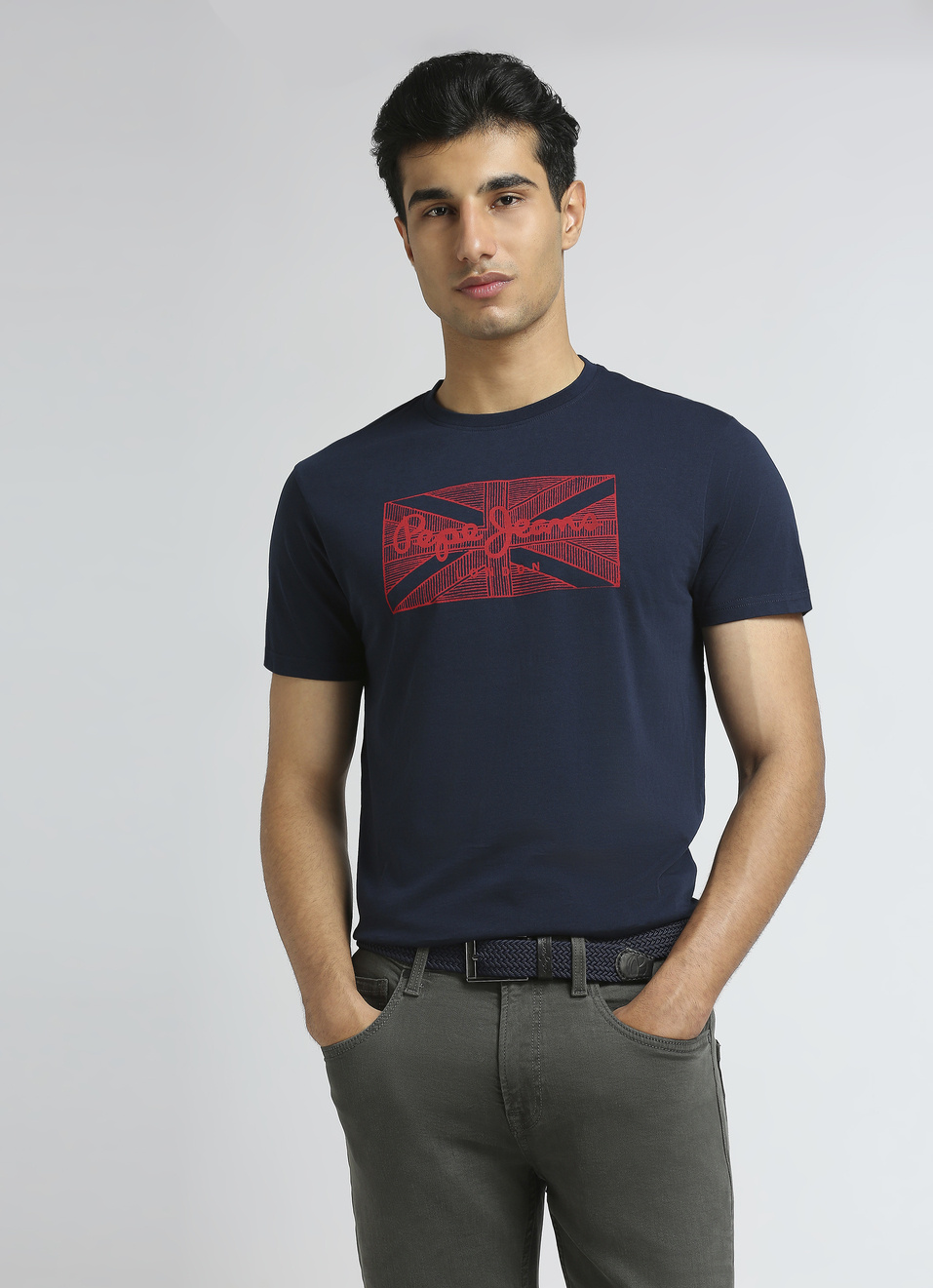 Navy Graphic Print Short Sleeve T-shirt, , large image number 0