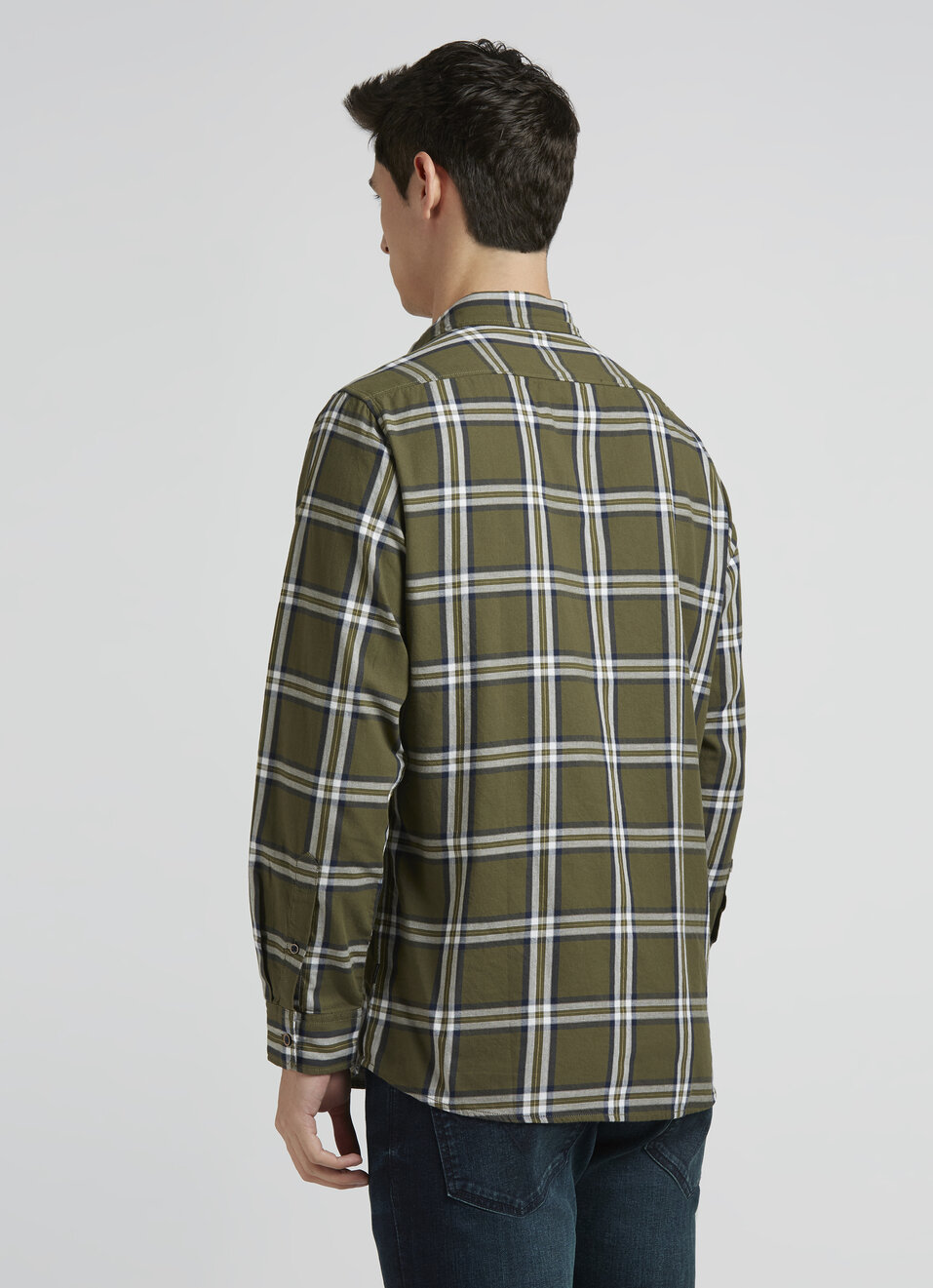 Olive Check Full Sleeve Shirt, , large image number 2