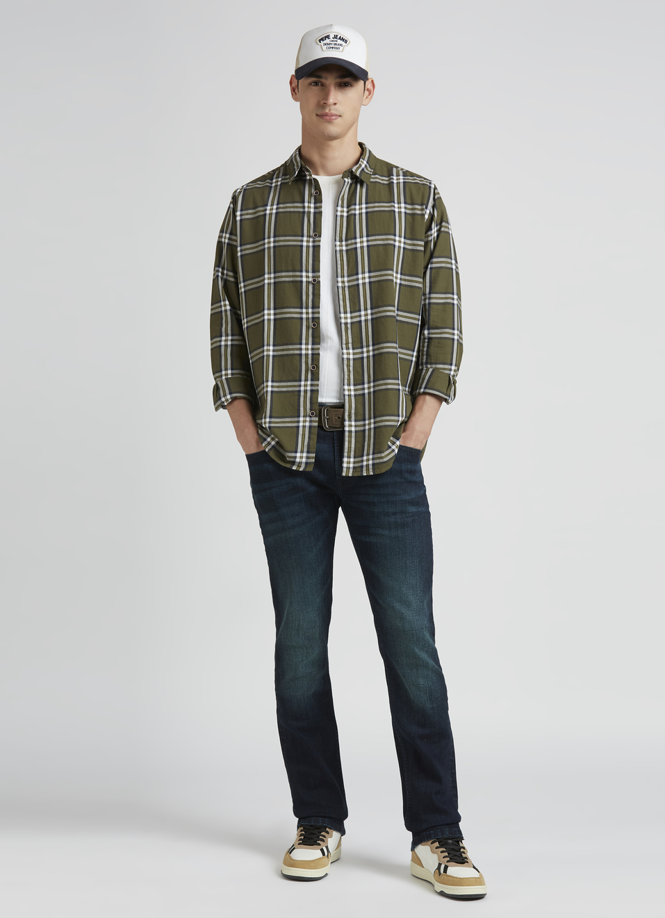 Olive Check Full Sleeve Shirt, , large image number 5
