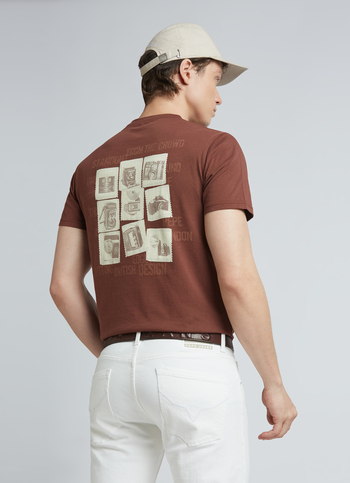 Brown Back Print Short Sleeve T-shirt