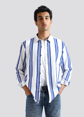 Blue Stripes Full Sleeve Shirt