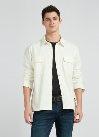 Ecru Full Sleeve Oversized Shirt