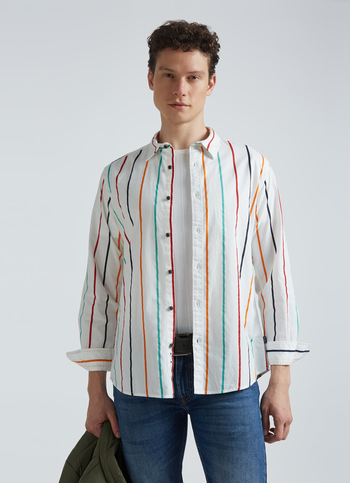 White Stripes Full Sleeve Shirt
