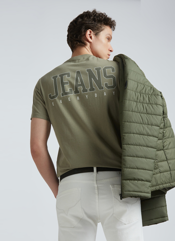 Green Back Print Short Sleeve T-shirt