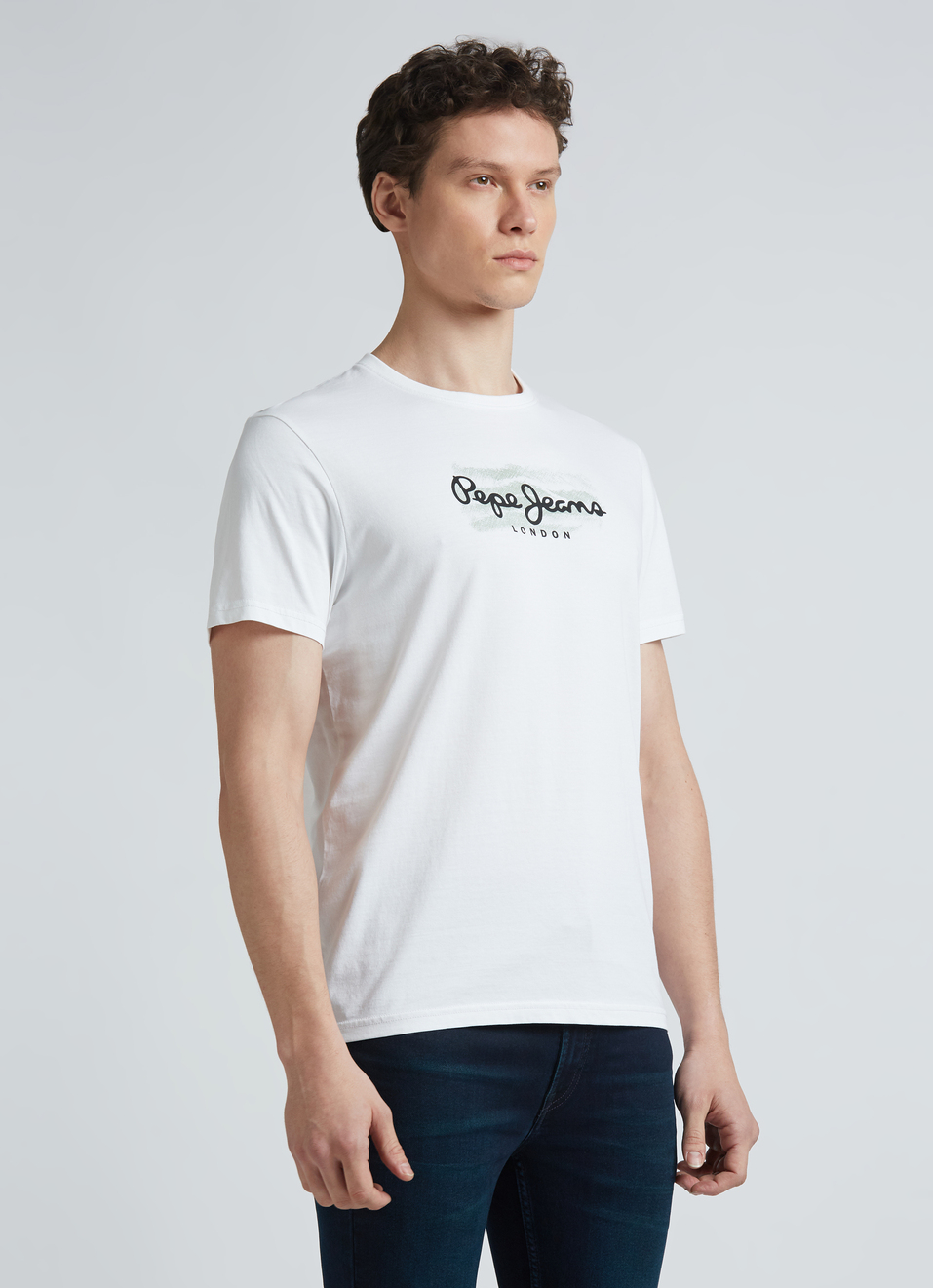 White Graphic Print Short Sleeve T-shirt, , large image number 3