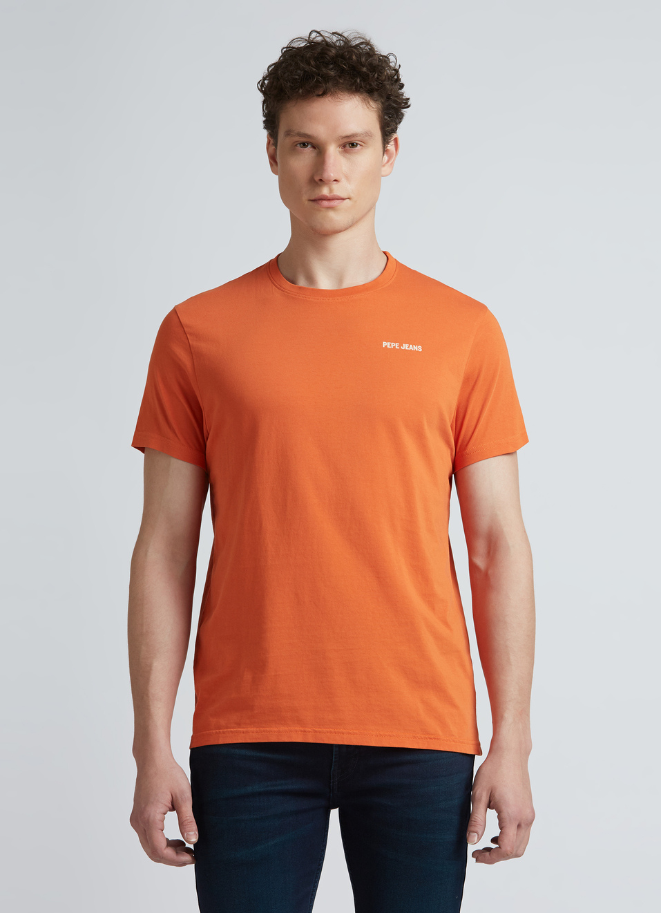 Orange Back Print Short Sleeve T-shirt, , large image number 1