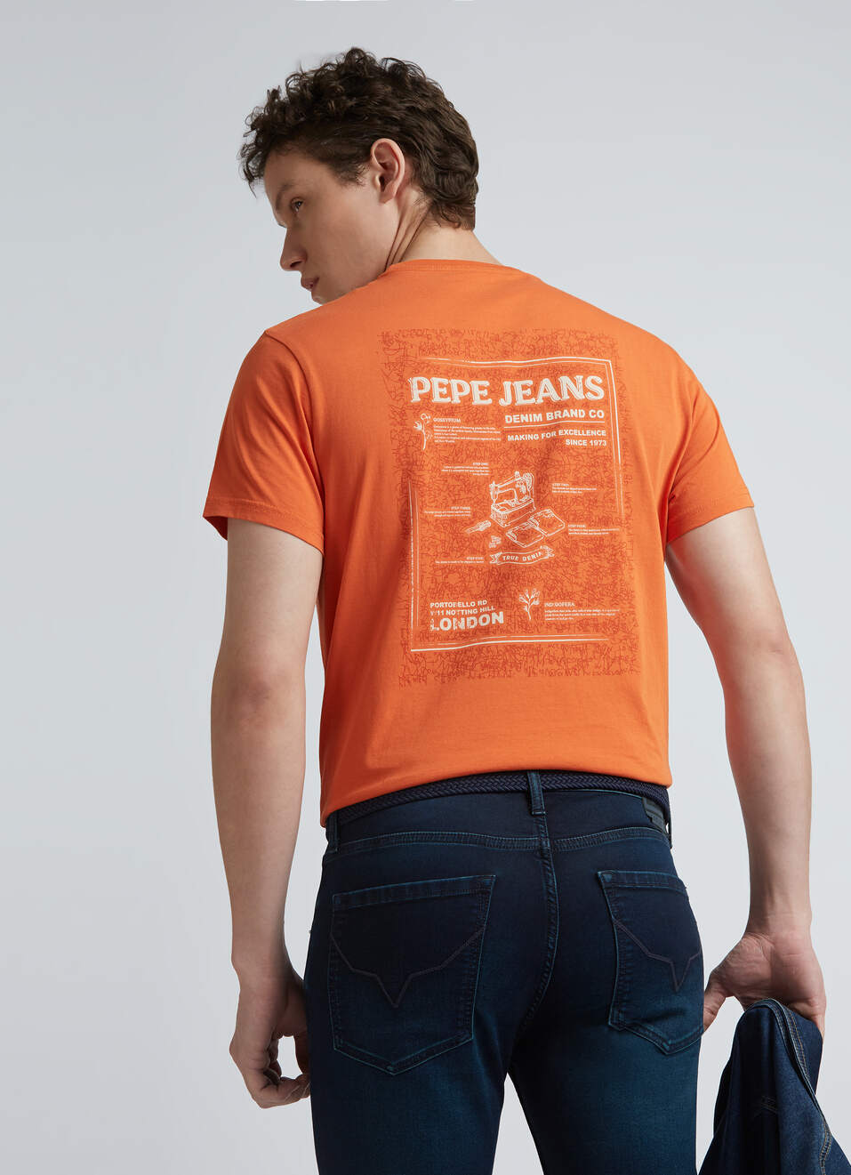 Orange Back Print Short Sleeve T-shirt, , large image number 0