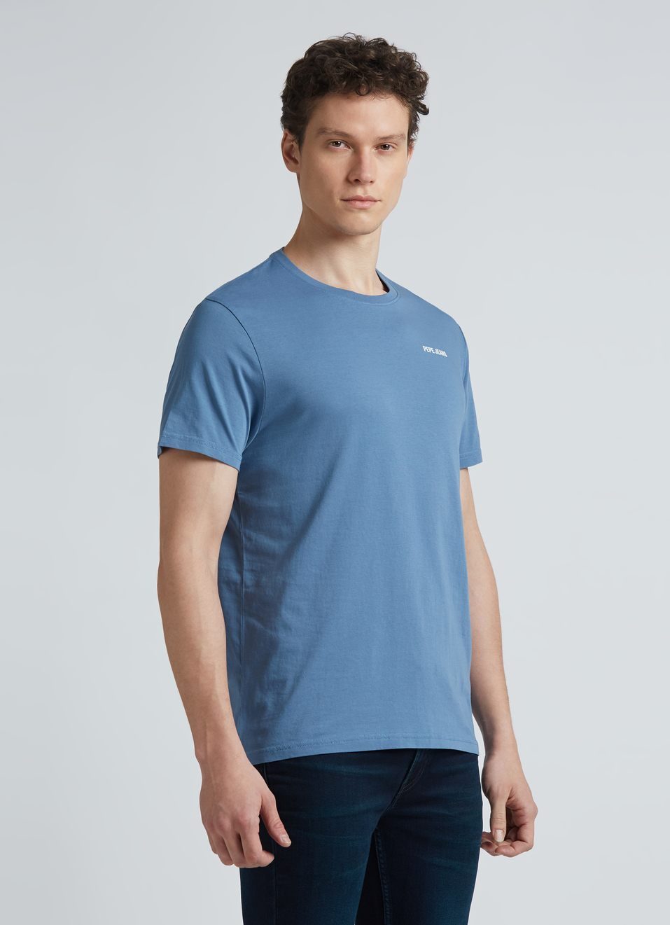 Blue Back Print Short Sleeve T-shirt, , large image number 3