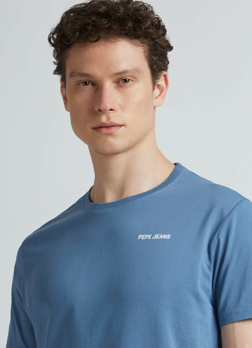 Blue Back Print Short Sleeve T-shirt, , large image number 4