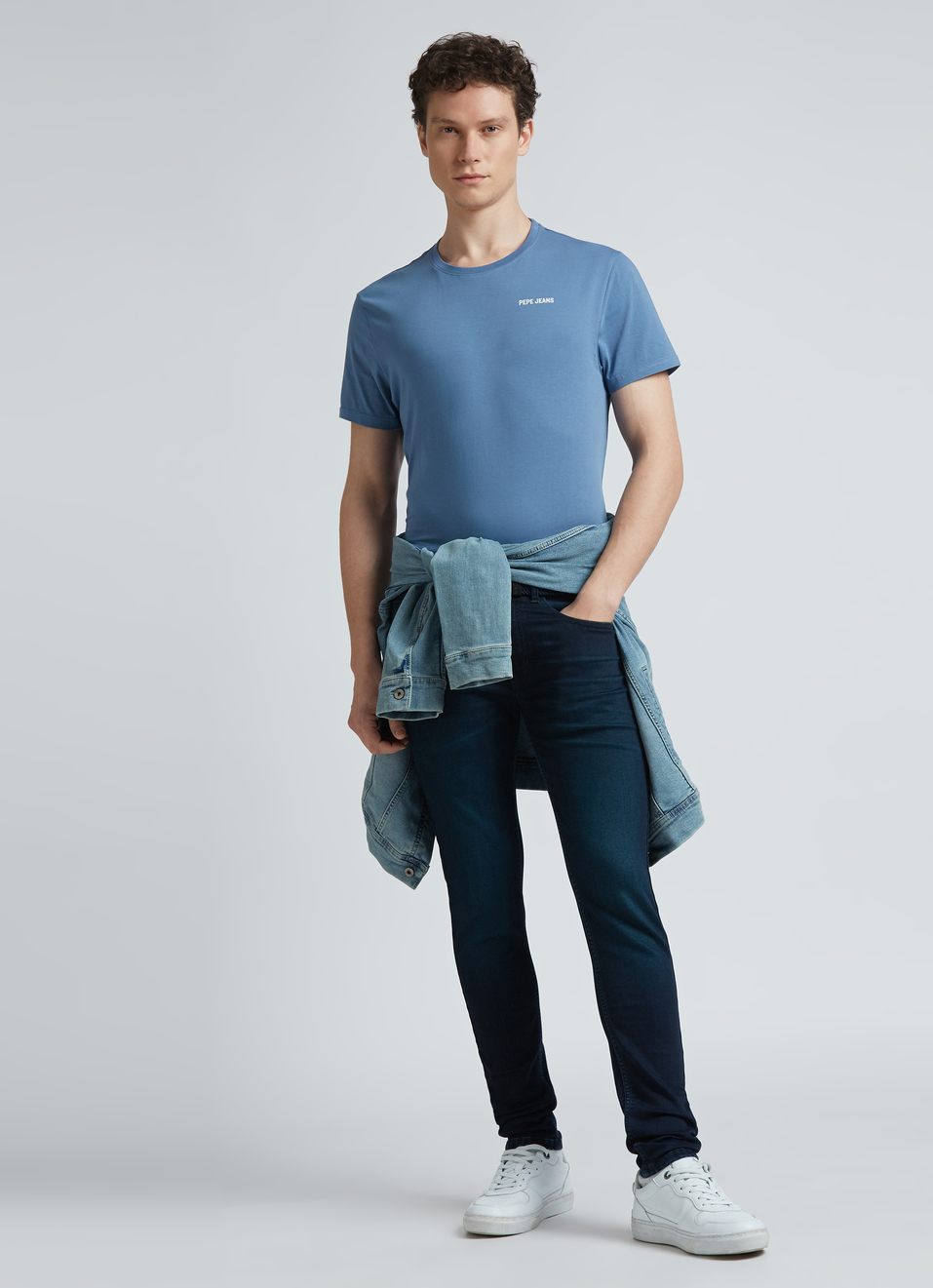 Blue Back Print Short Sleeve T-shirt, , large image number 5