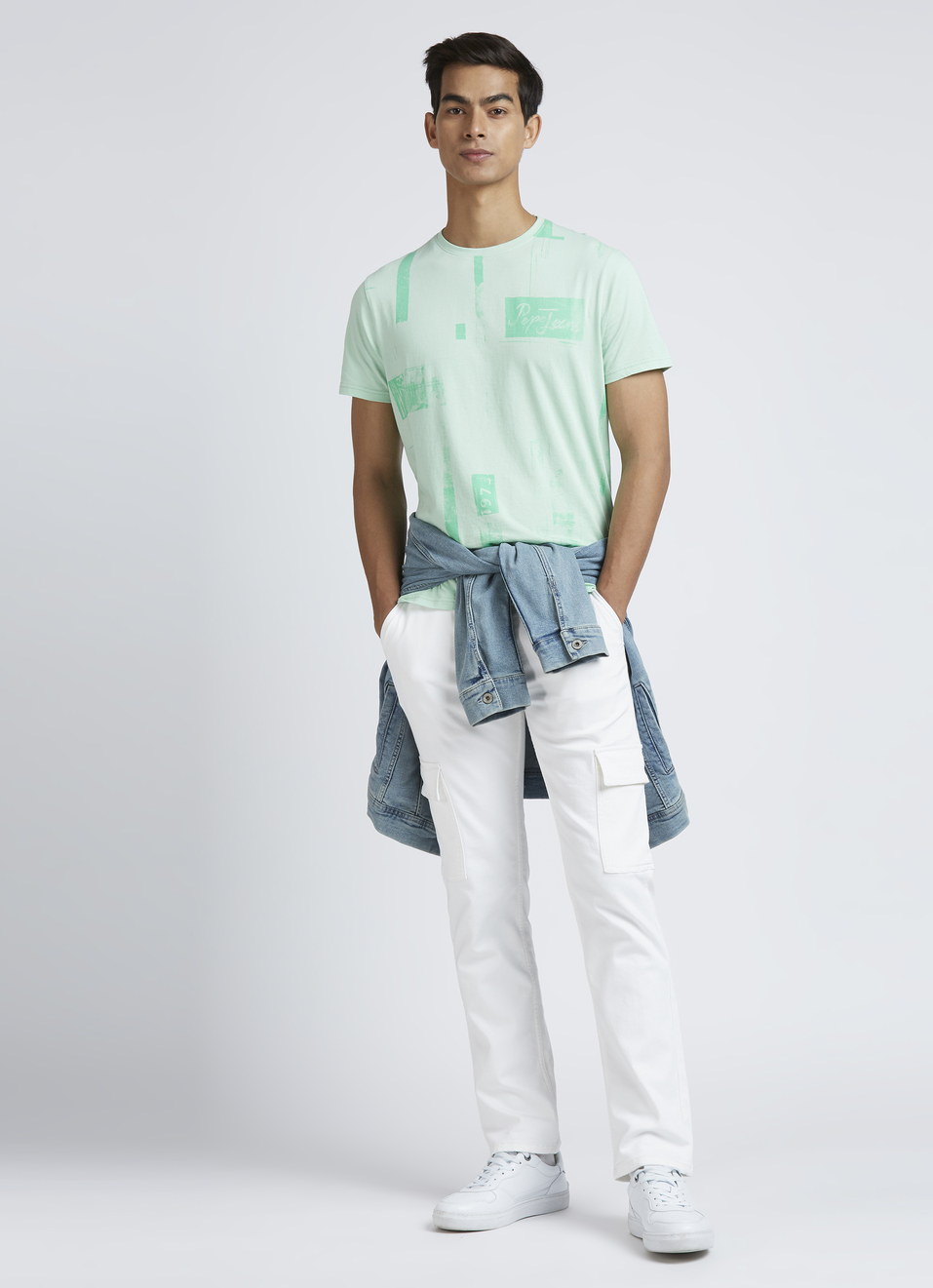 Light Green Graphic Print Short Sleeve T-shirt, , large image number 5
