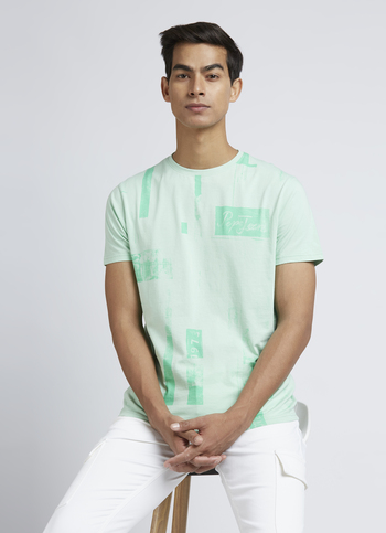 Light Green Graphic Print Short Sleeve T-shirt