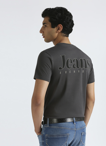 Grey Graphic Print Short Sleeve T-shirt