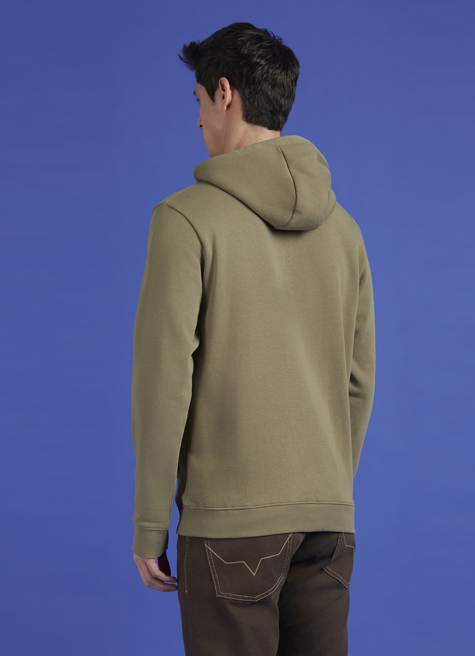 Green Full Sleeve Hooded Zipper Sweatshirt, , large image number 2