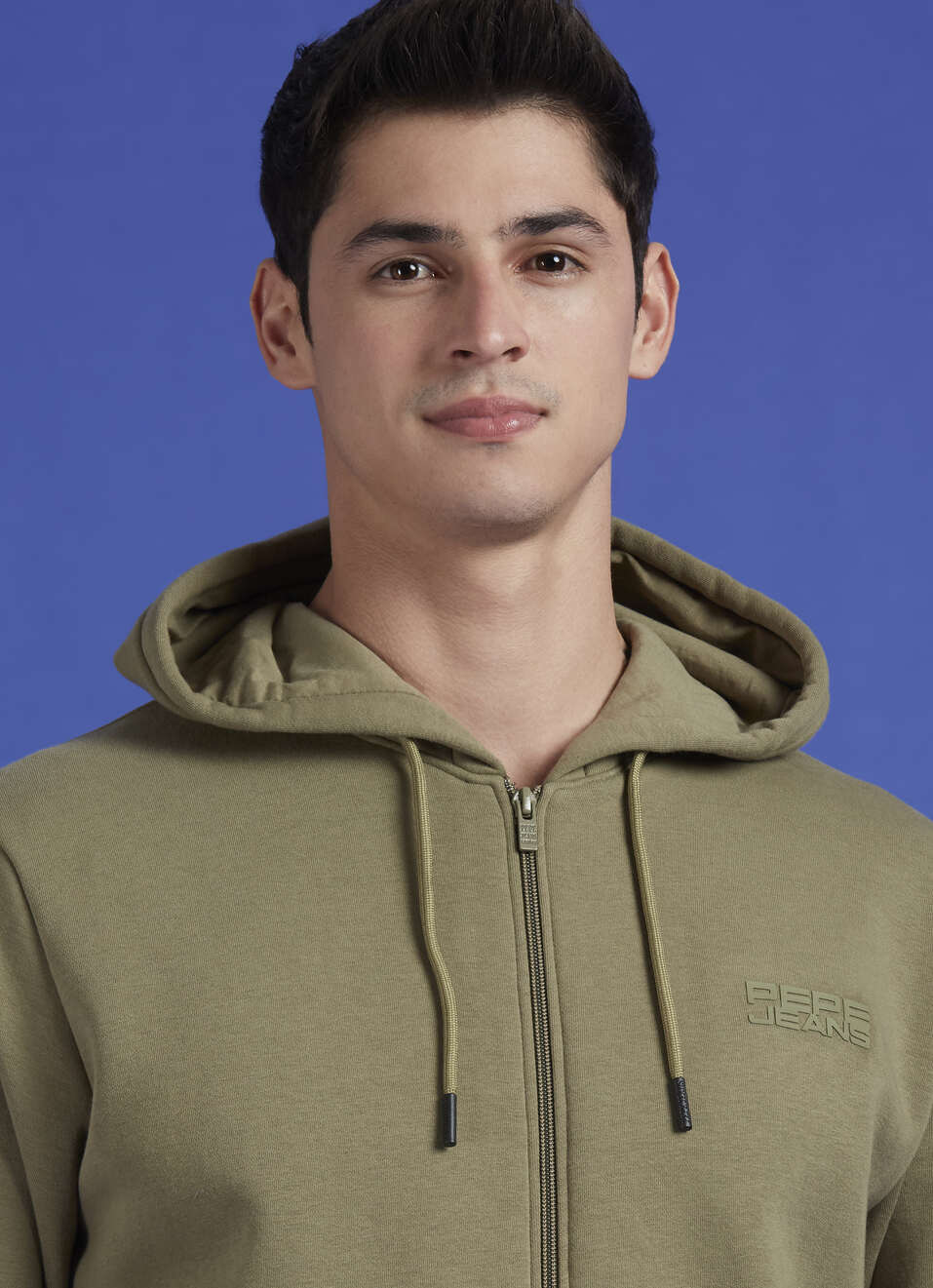 Green Full Sleeve Hooded Zipper Sweatshirt, , large image number 4