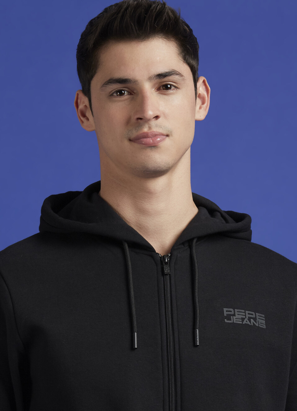 Black Full Sleeve Hooded Zipper Sweatshirt, , large image number 4