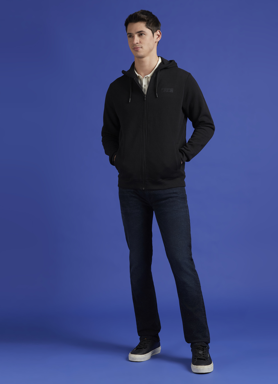 Black Full Sleeve Hooded Zipper Sweatshirt, , large image number 5