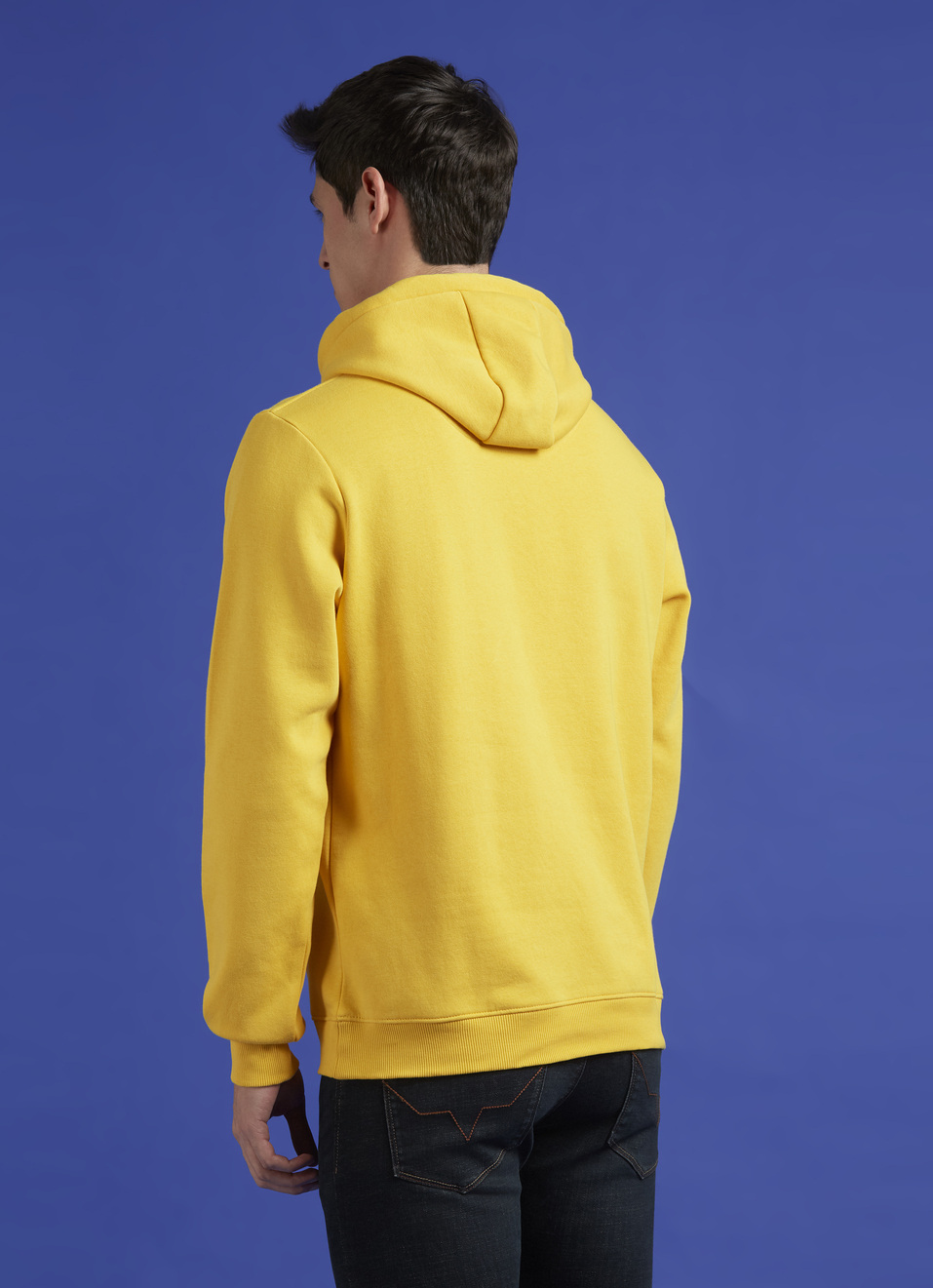 Yellow Full Sleeve Hooded Sweatshirt, , large image number 2