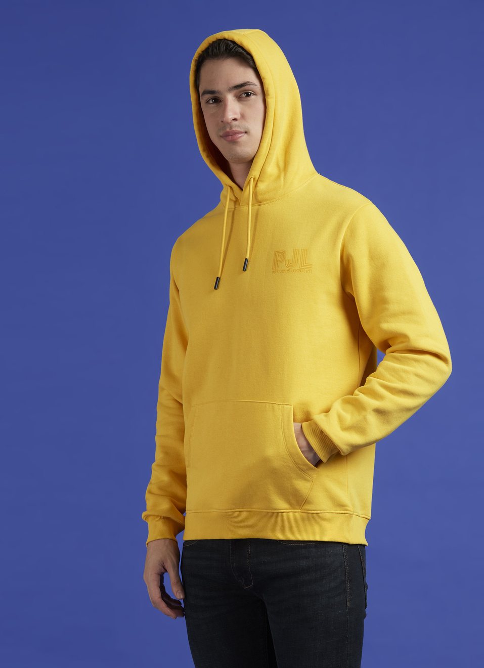 Yellow Full Sleeve Hooded Sweatshirt, , large image number 3