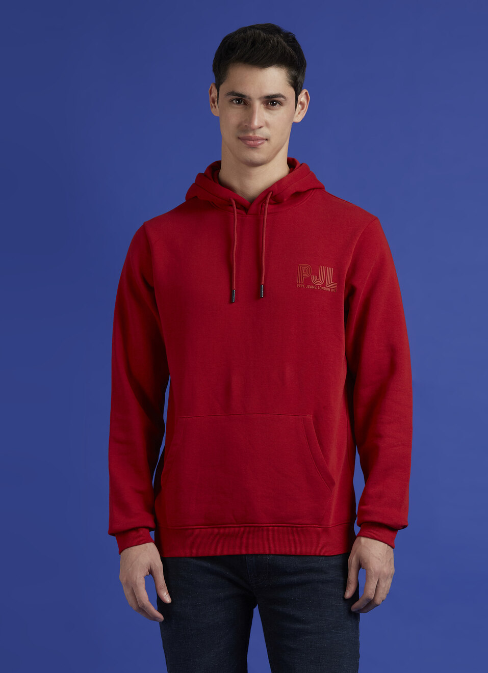 Red Full Sleeve Hooded Sweatshirt, , large image number 1