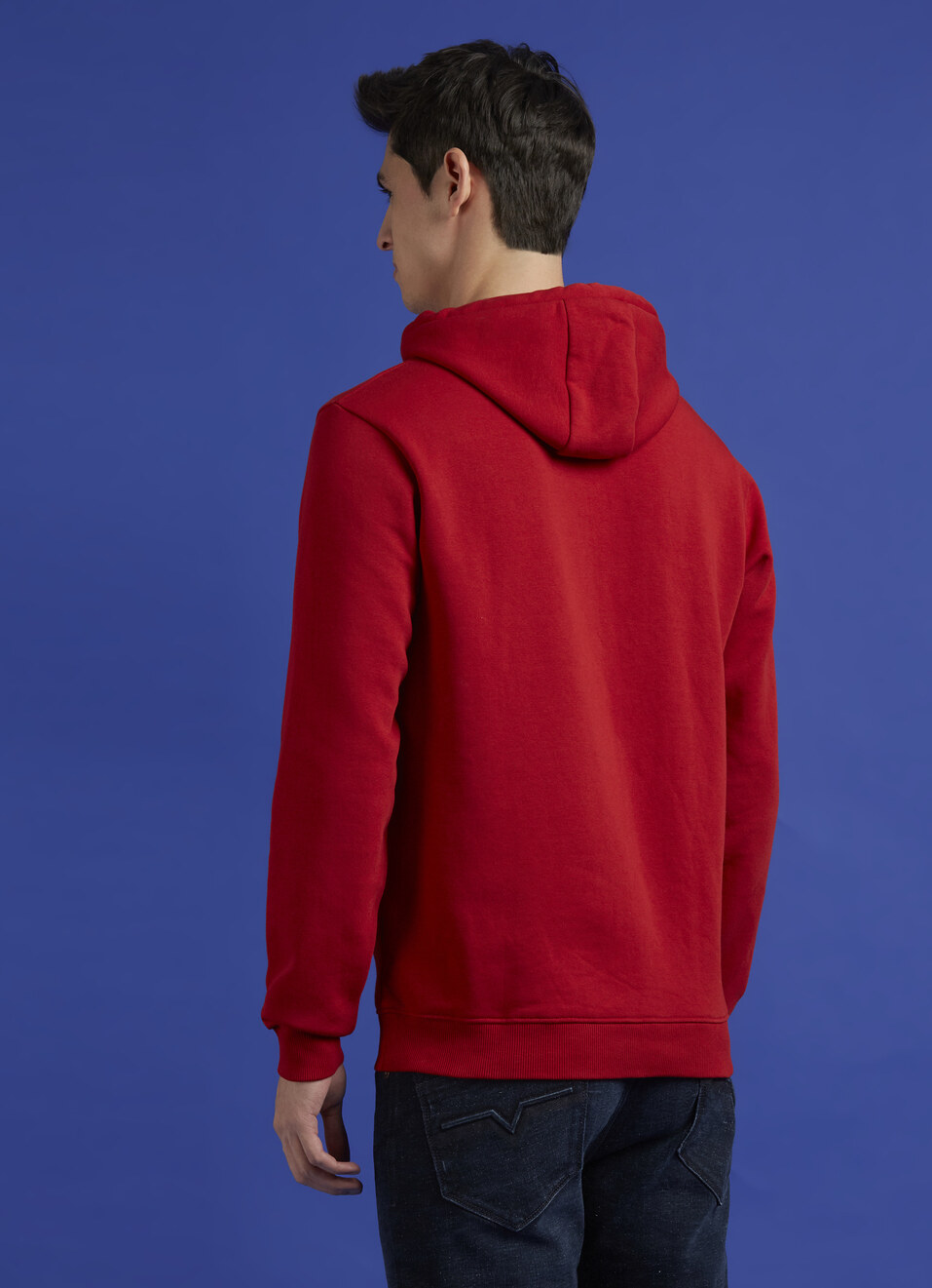Red Full Sleeve Hooded Sweatshirt, , large image number 2
