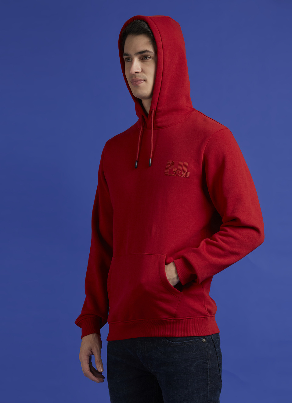 Red Full Sleeve Hooded Sweatshirt, , large image number 3
