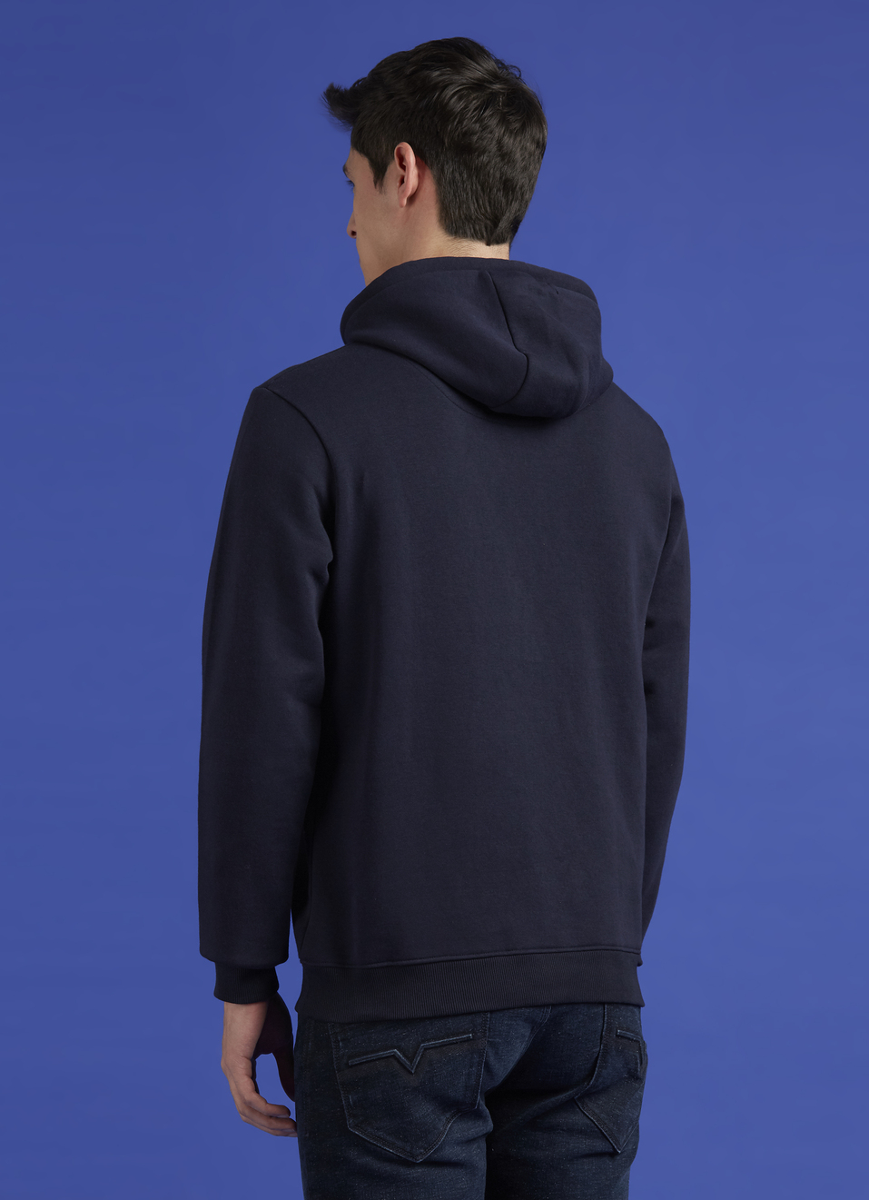 Navy Full Sleeve Hooded Sweatshirt, , large image number 2
