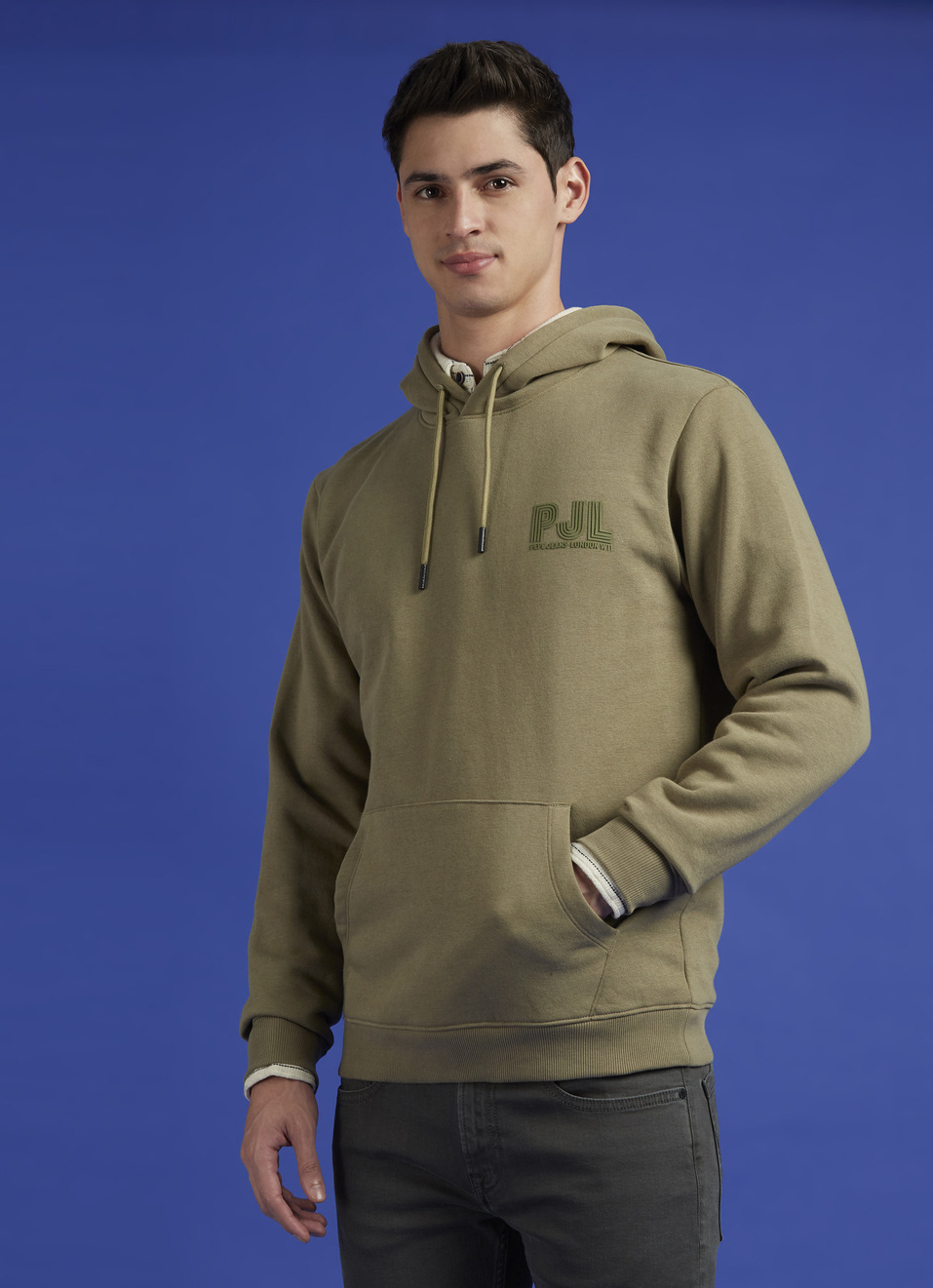 Green Full Sleeve Hooded Sweatshirt, , large image number 0