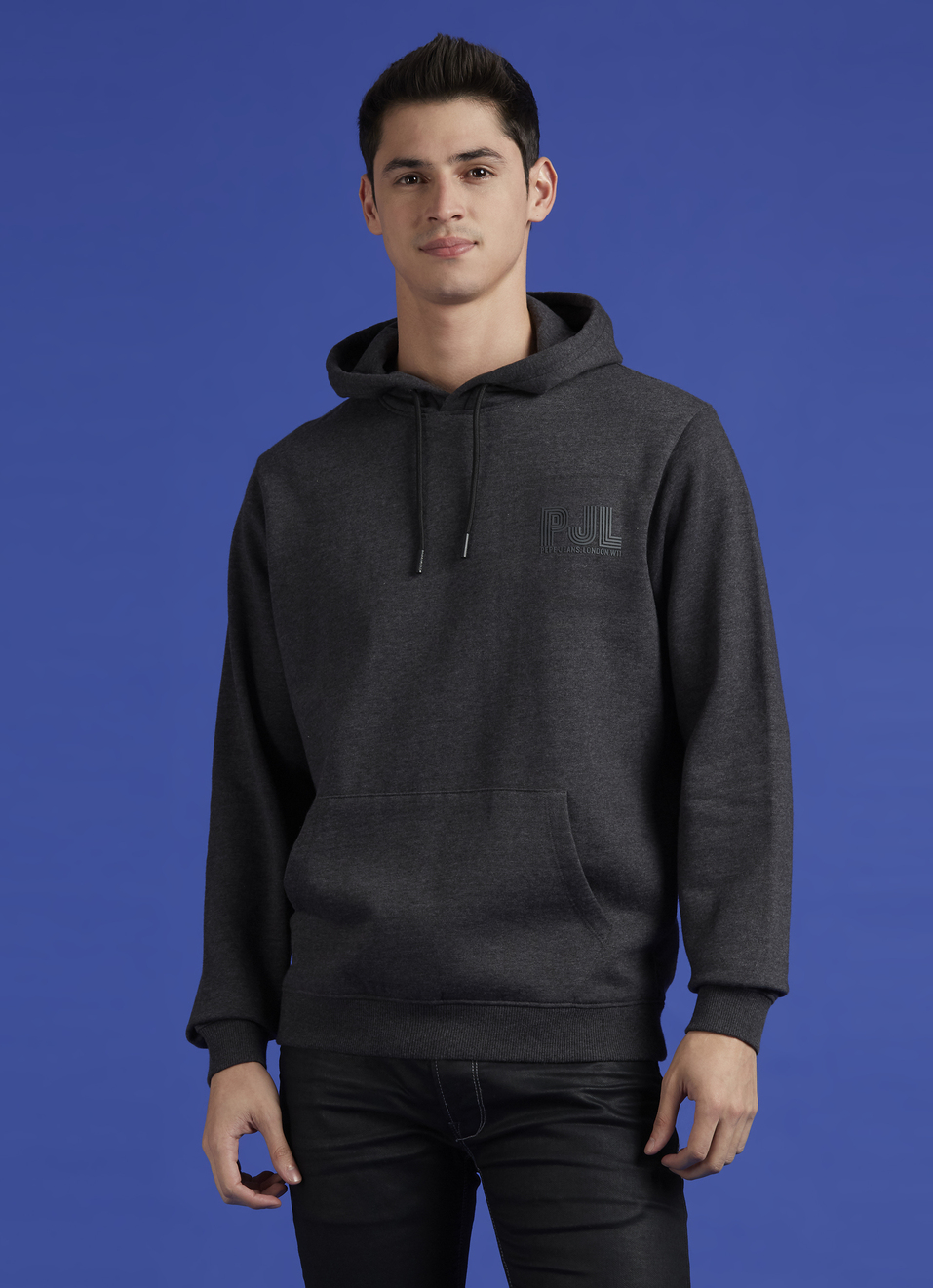 Grey Full Sleeve Hooded Sweatshirt, , large image number 1