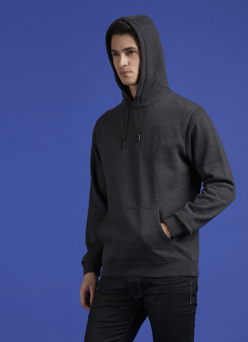 Grey Full Sleeve Hooded Sweatshirt, , large image number 3