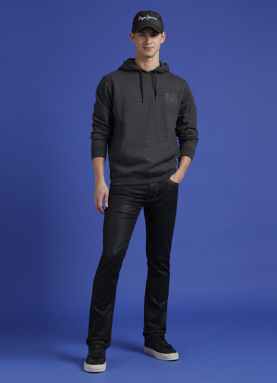 Grey Full Sleeve Hooded Sweatshirt, , large image number 5