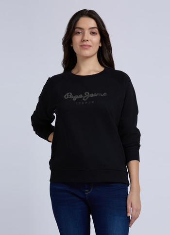 Black Embellished Full Sleeve Sweatshirt