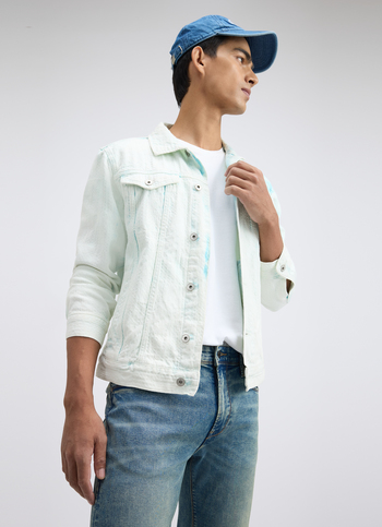 Men Light Blue Trucker Jacket