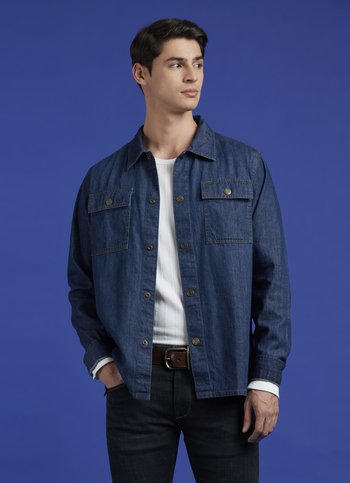 Blue Full Sleeve Oversized Denim Shirt
