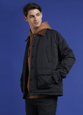 Blue Corduroy Collar Utility Jacket