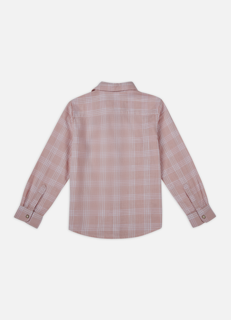 Boys Peach Check Full Sleeve Shirt, , large image number 1