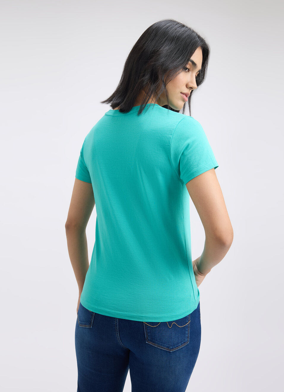 Women Green Embellished Short Sleeve T-shirt, , large image number 2