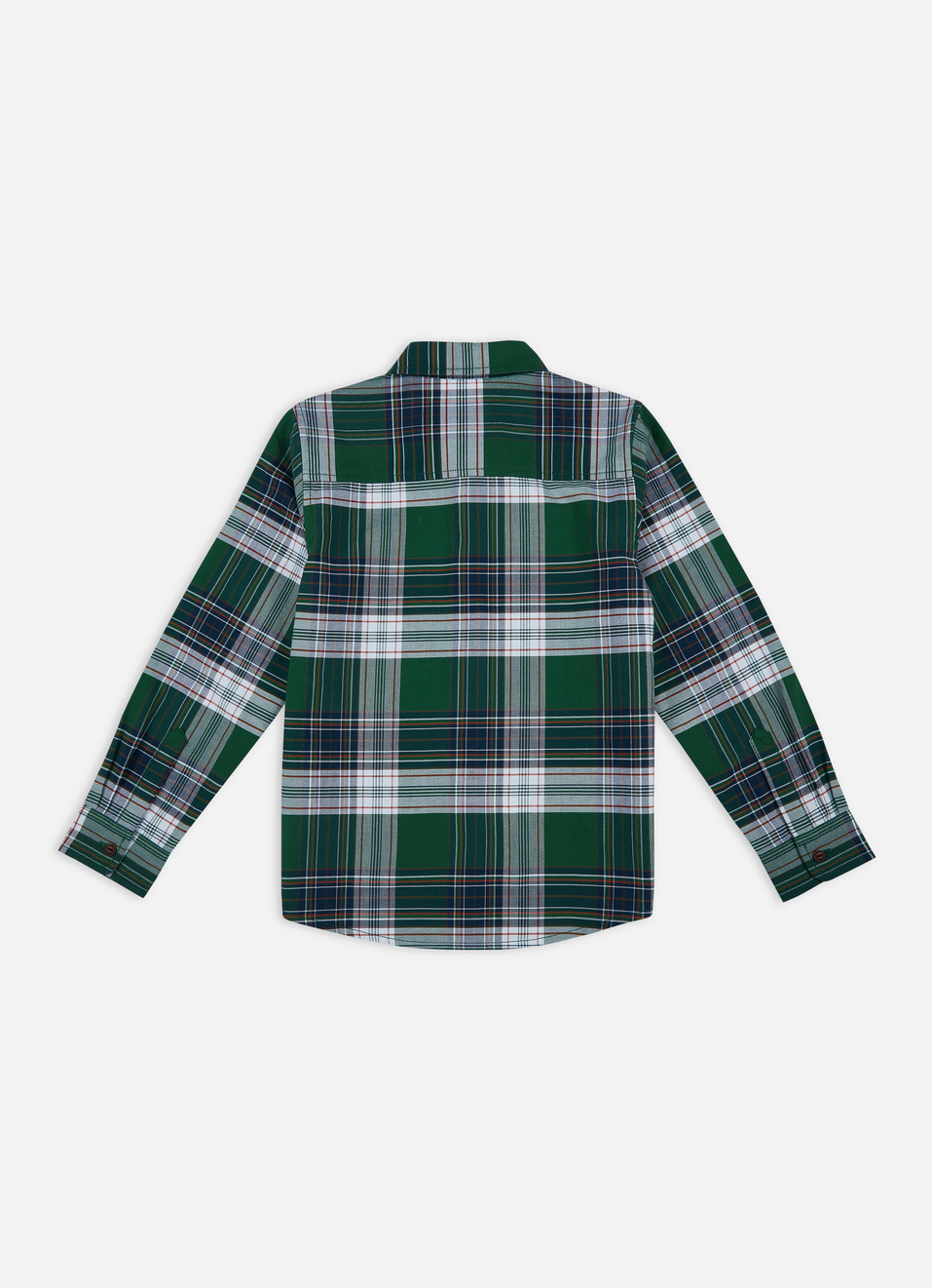 Boys Green Check Full Sleeve Oxford Shirt, , large image number 1