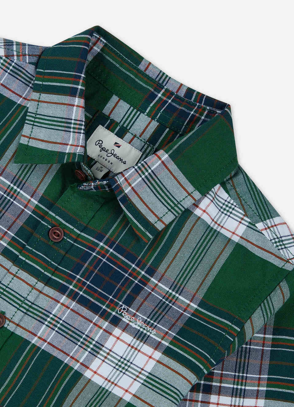 Boys Green Check Full Sleeve Oxford Shirt, , large image number 2