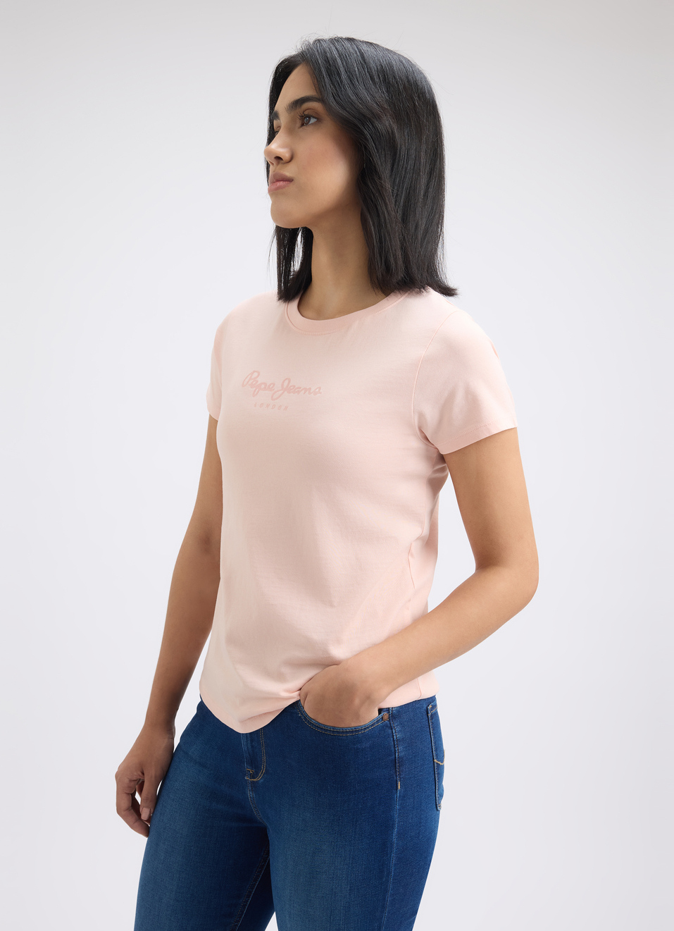 Women Peach Graphic Print Short Sleeve T-shirt, , large image number 3