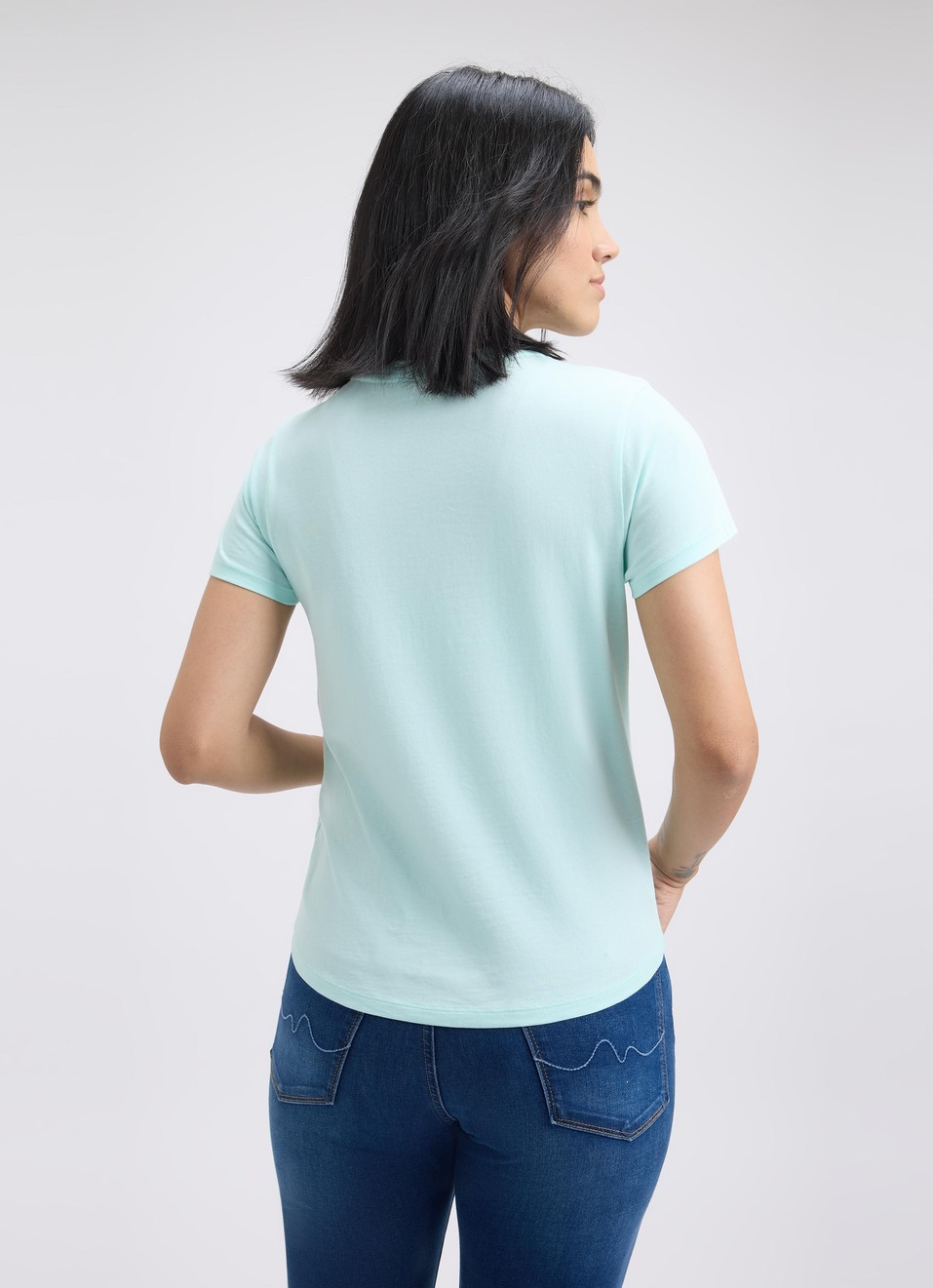 Women Blue Graphic Print Short Sleeve T-shirt, , large image number 2