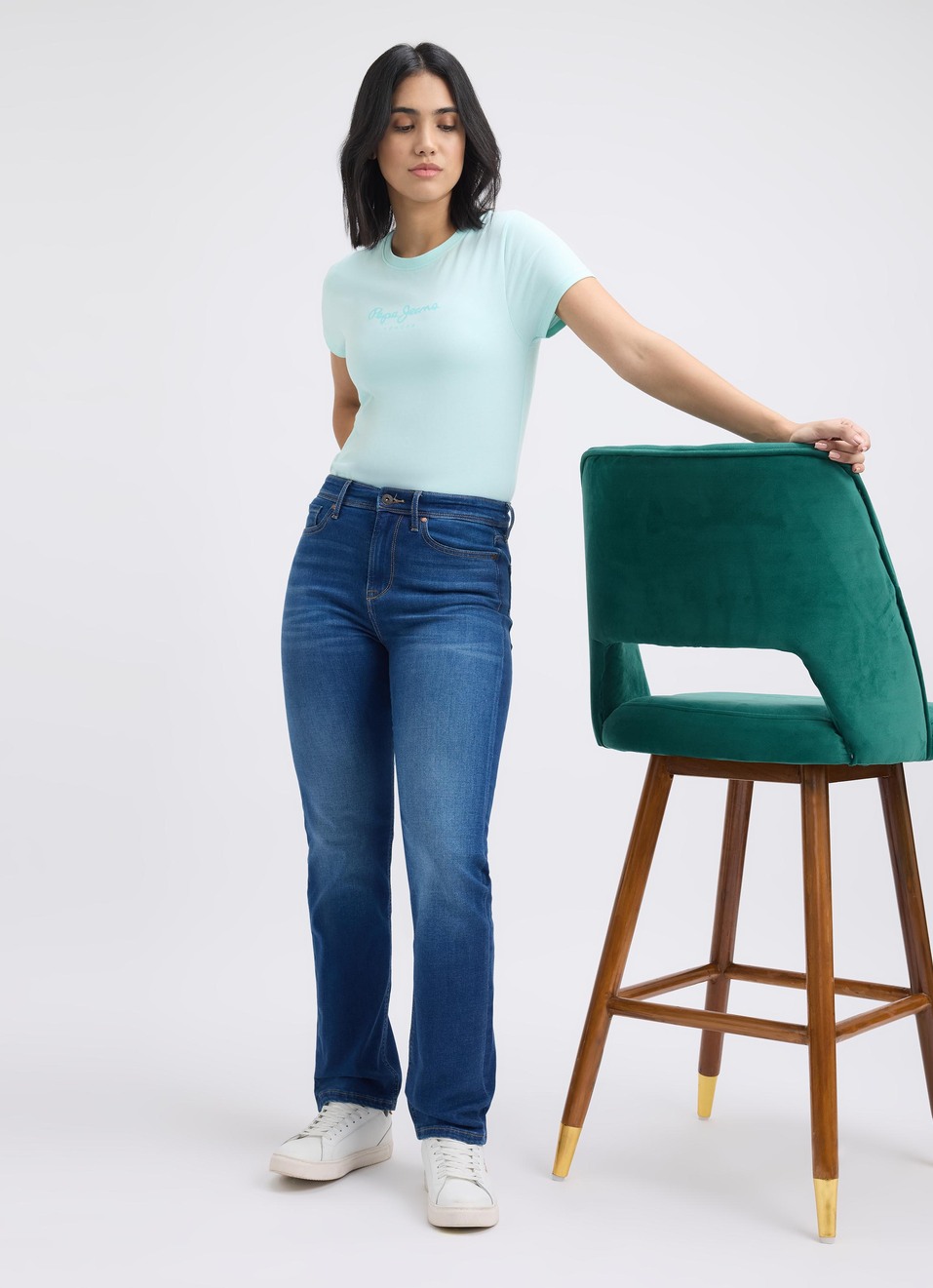 Women Blue Graphic Print Short Sleeve T-shirt, , large image number 5