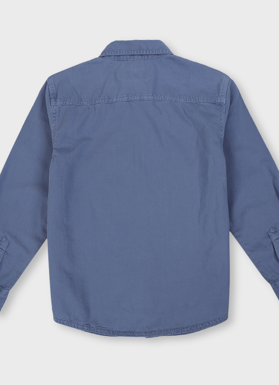 Boys Blue Overdyed Full Sleeve Oversized Shirt, , large image number 1