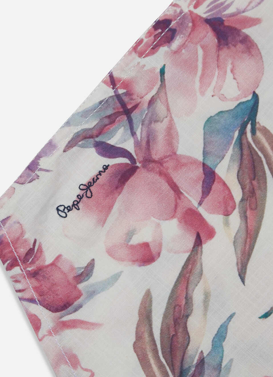 Boys Peach Floral Short Sleeve Shirt, , large image number 3