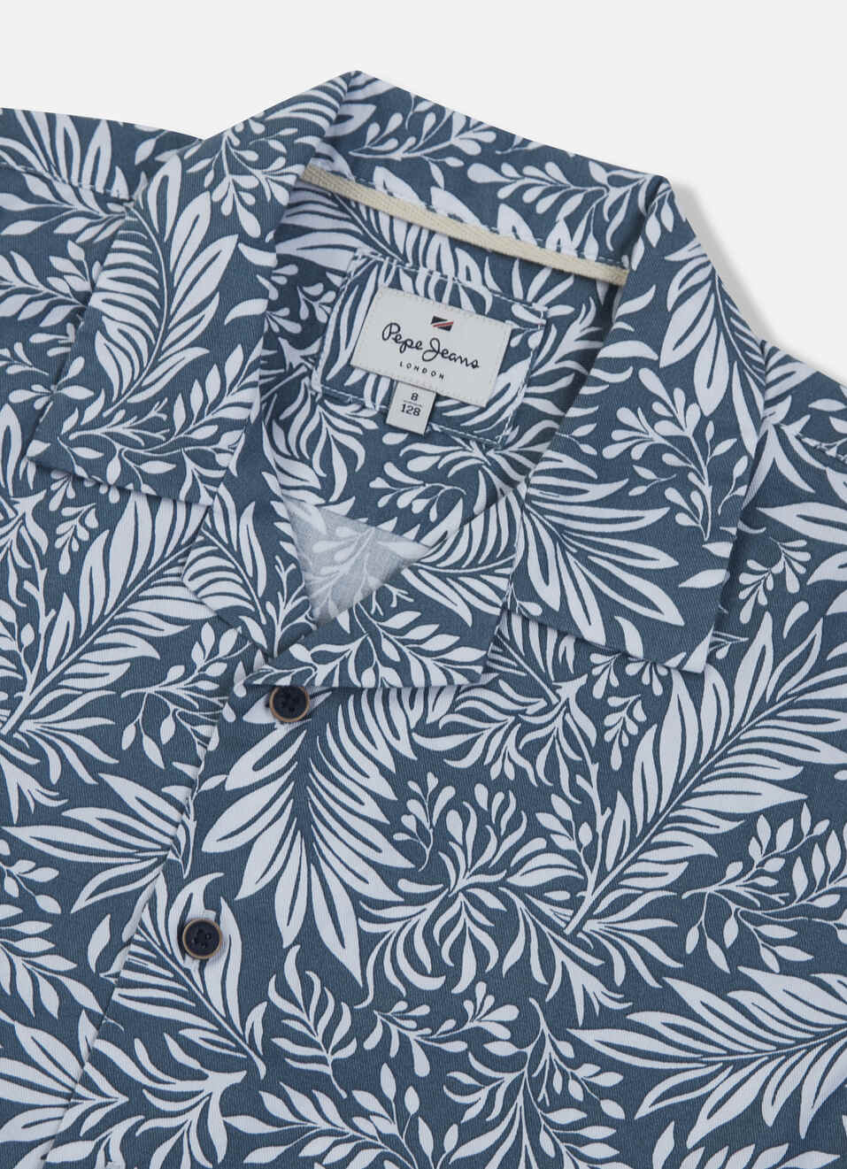 Boys Grey Resort Collar Short Sleeve Shirt, , large image number 2